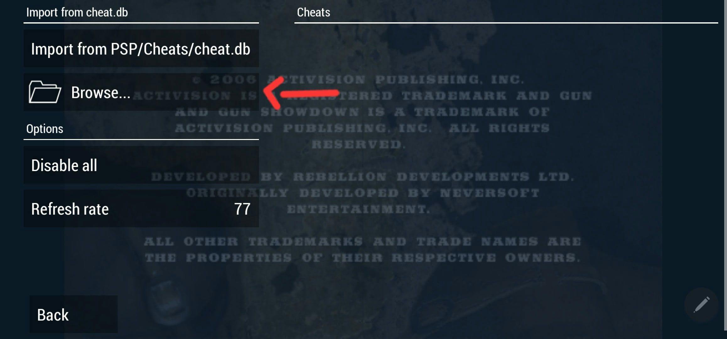 Load and Use the Cheat File